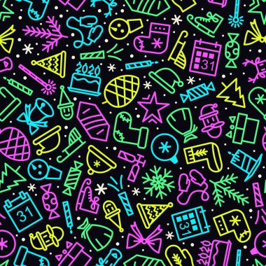 Noel deseni neon tarzı