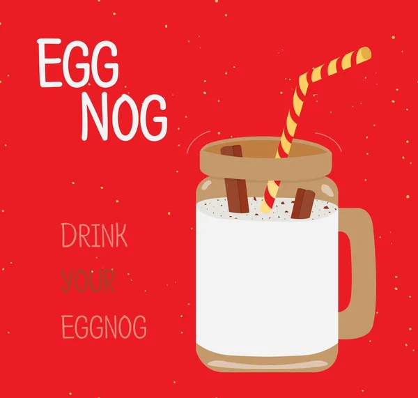 Egg nog - Weihnachtsgetränk — Stockvektor