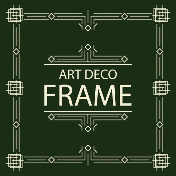 Vector frame art deco lijn stijl vierkante vorm — Stockvector
