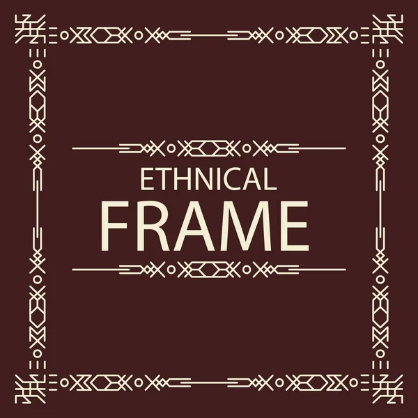 Etnisch vector frame geometrische lijn stijl — Stockvector