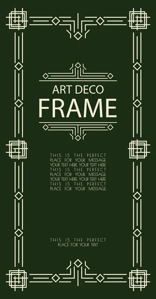 Art deco vector frame goud stijl — Stockvector
