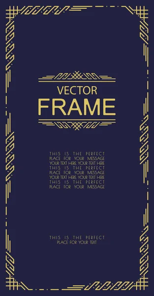 Gaya baris deco frame vektor - Stok Vektor