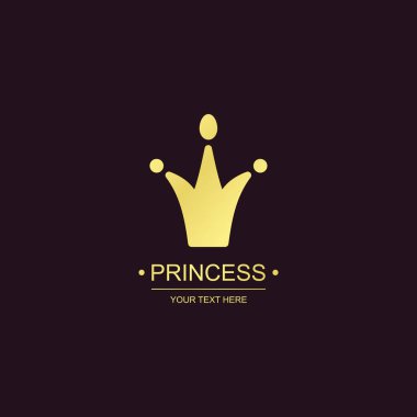 Prenses Taç Vektör Altın Stili