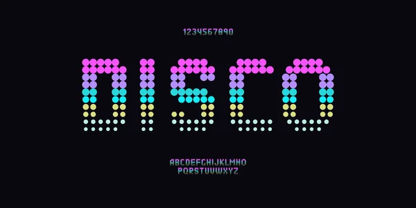 Vector disco lettertype neon kleur stijl — Stockvector