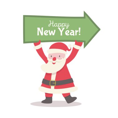 Noel Baba işaretçi sancağı taşıyor.