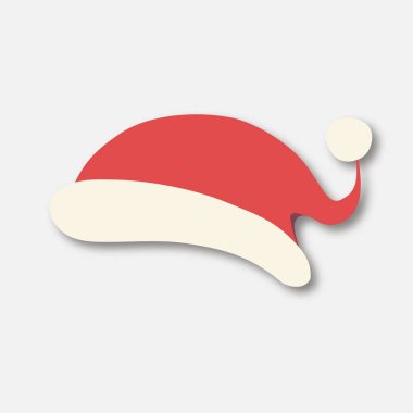 Beyaz arkaplanda izole edilmiş Noel Baba şapkası vektörü