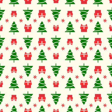 Yılbaşı ağacı ile vektör noel deseni