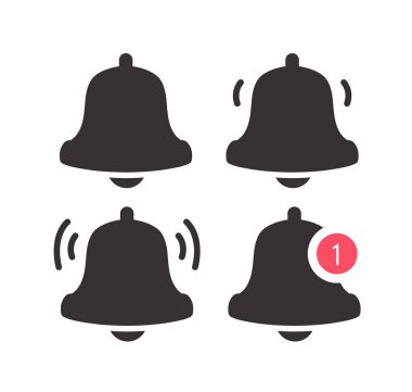 Vektör bildirim çan simgeleri ayarlandı