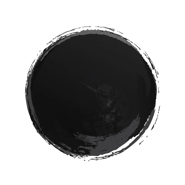 Wektor koło akwarela tekstury czarny kolor — Wektor stockowy