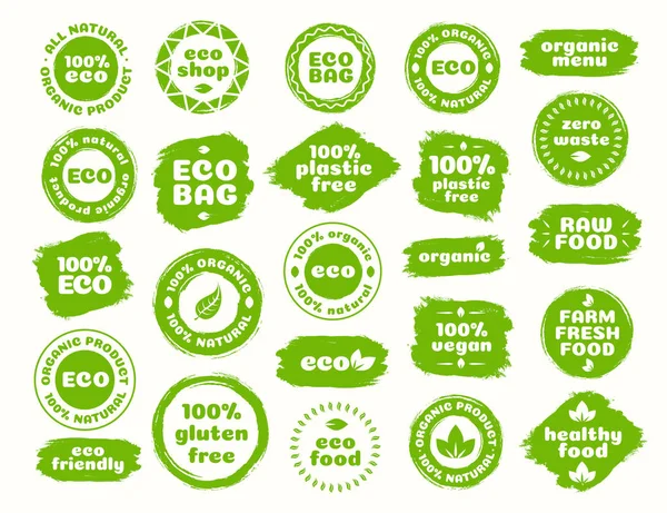 Eco logo set for natural product — 스톡 벡터