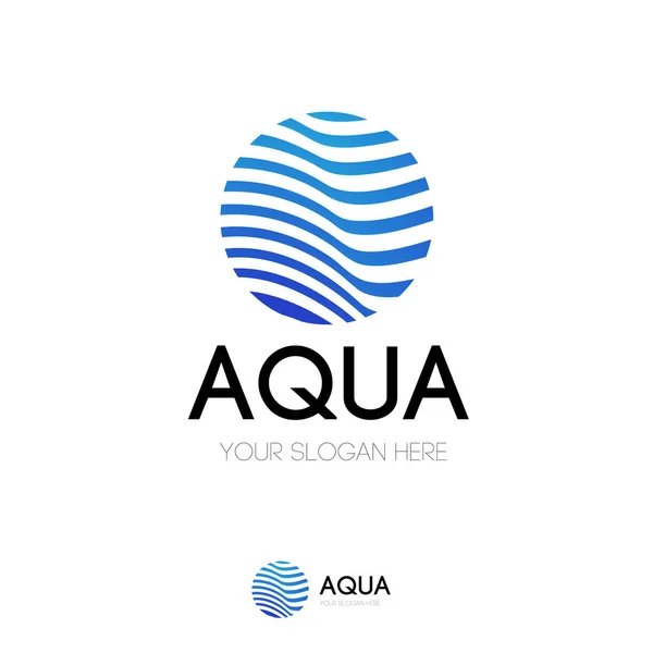 Aqua circle logo modern style — Stock Vector
