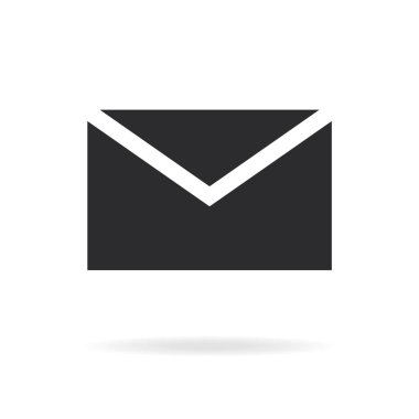 Beyaz arkaplanda vektör e- posta simgesi izole edildi