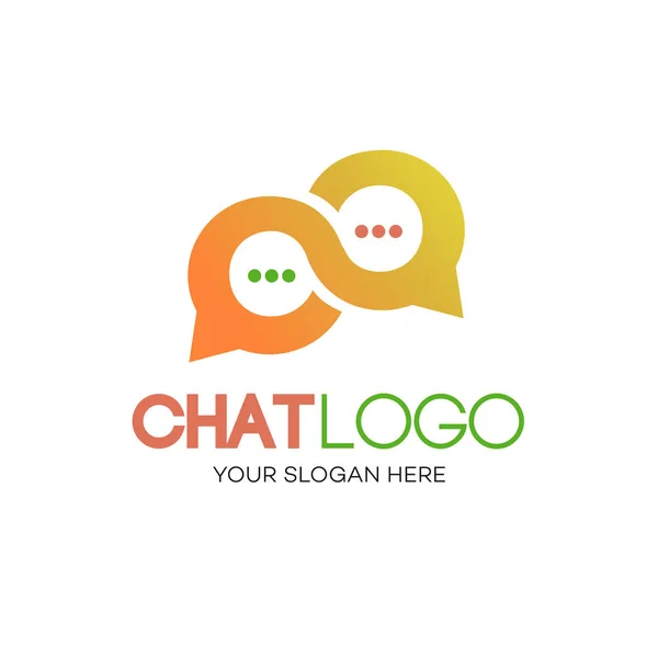 Chat estilo gradiente logotipo —  Vetores de Stock