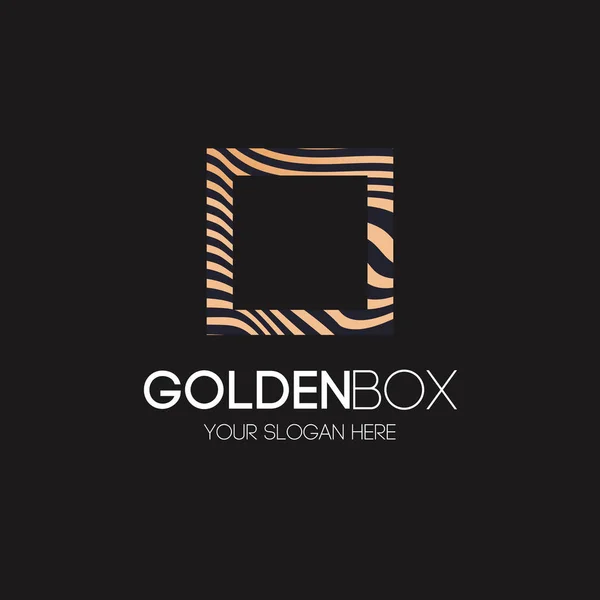 Абстрактный стиль логотипа Golden box — стоковый вектор