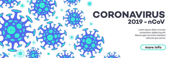 Bannière vectorielle de coronavirus avec des bactéries — Image vectorielle