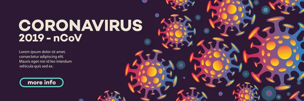 Coronavirus banner with bacteria — Stock Vector