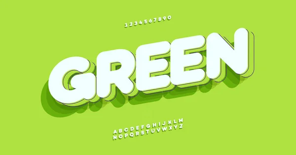 Vektör yeşil yazı tipi 3B kalın biçim — Stok Vektör