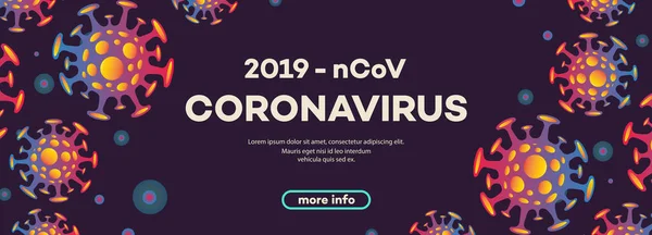 Vector coronavirus banner with bacteria — Stock Vector