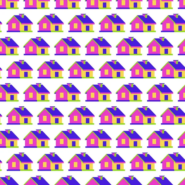 House seamless pattern 3d style — Stock Vector