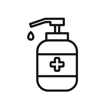 El dezenfektanı işaret vektör çizgisi biçimi silueti