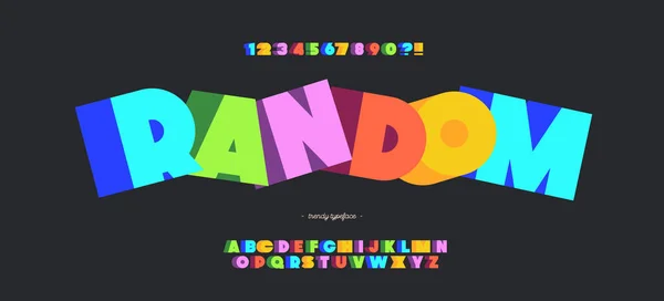 Vector random font 3d colorful bold style — Stock Vector