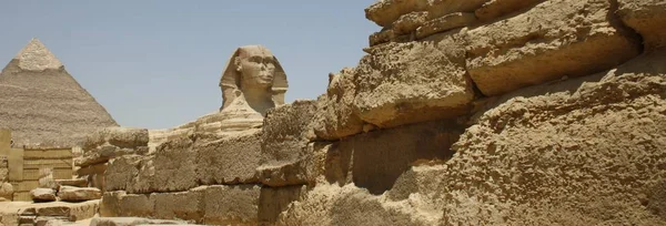 Sphinx Dans Vallée Giza Egypte — Photo