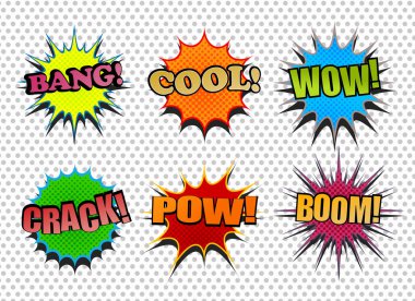 Renkli komedi konuşma baloncukları