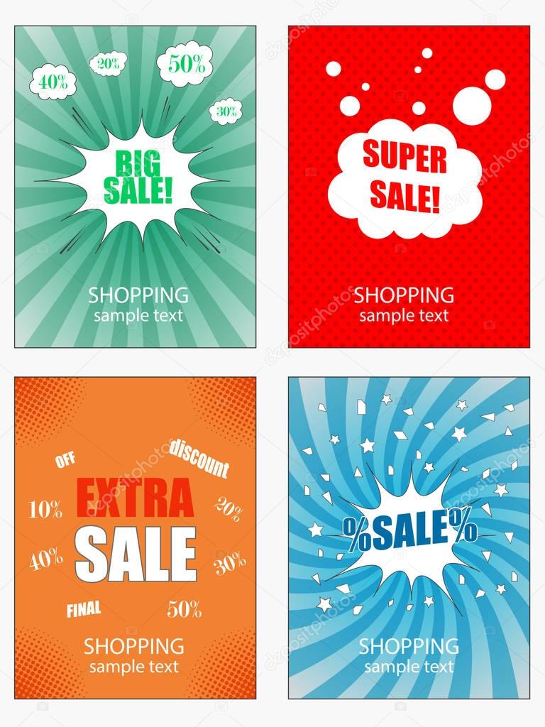 Set of sale banners template