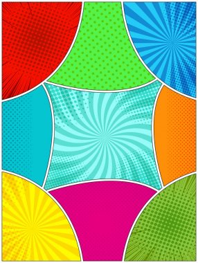 Parlak boş komik sayfa şablonu