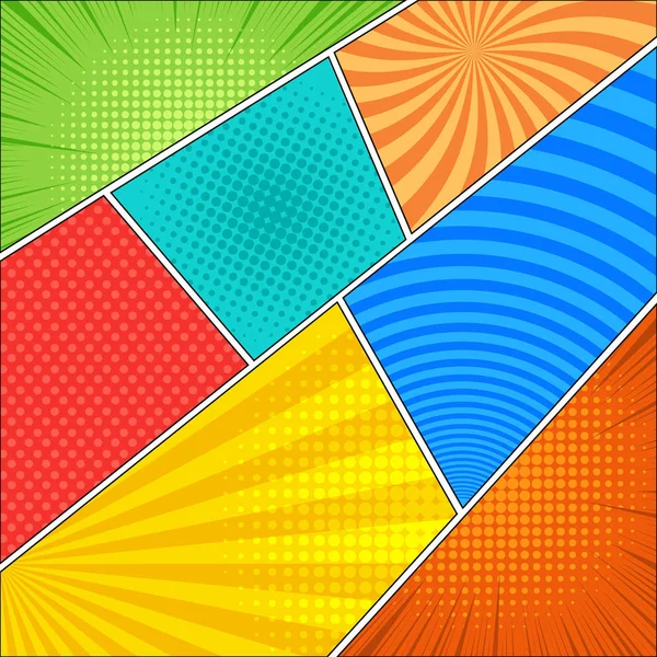 Comic book page colorful background — Stock Vector