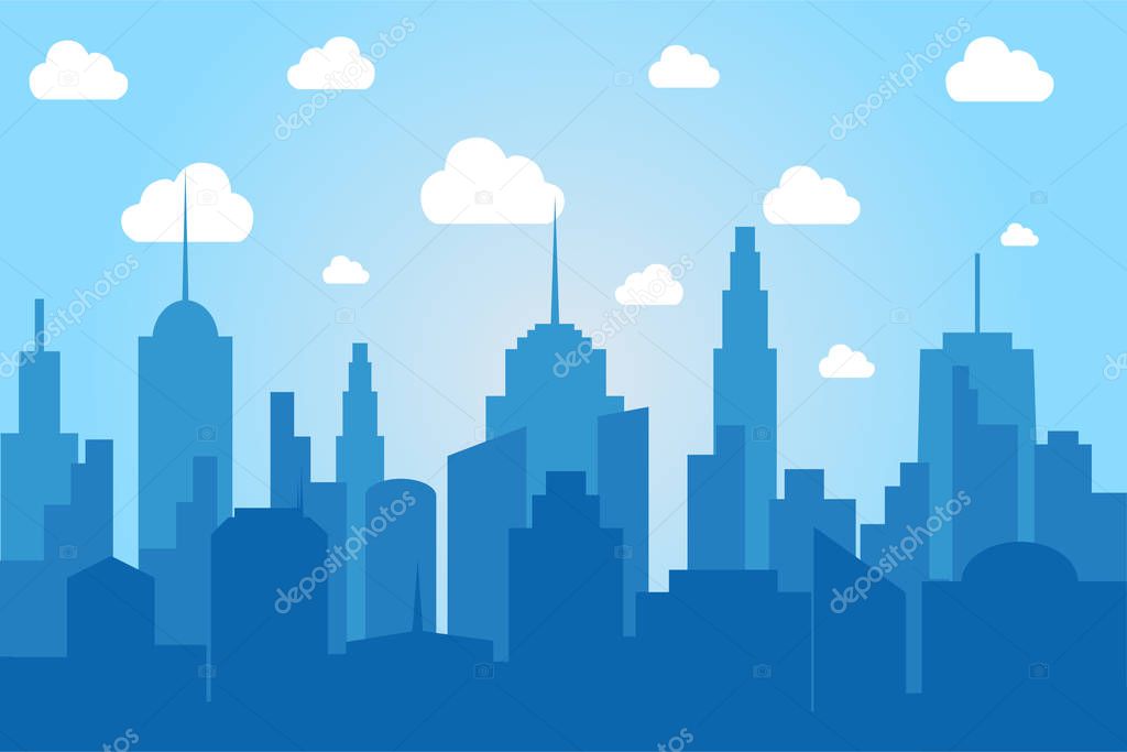Comic cityscape | Comic cityscape light background — Stock Vector