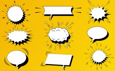 Komik beyaz boş konuşma koleksiyonu bulutlar