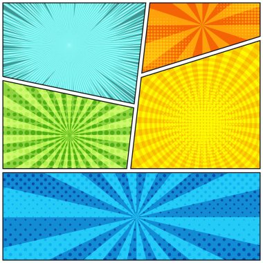 Çizgi roman renkli parlak arka plan