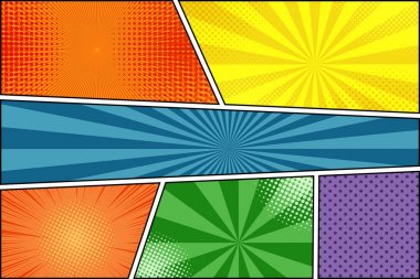 Çizgi roman sayfa renkli kompozisyon