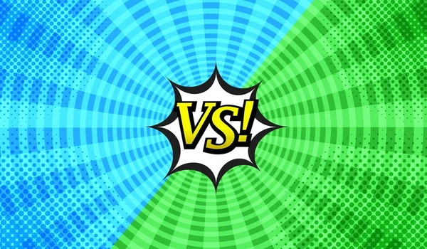 Cómic versus concepto brillante — Vector de stock