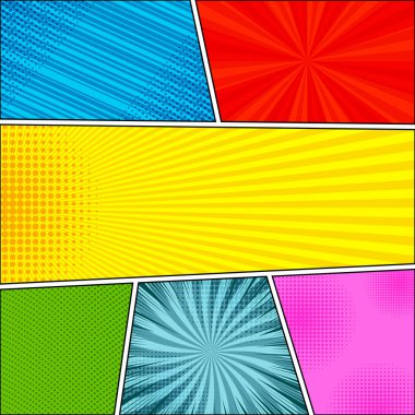 Çizgi roman renkli kompozisyon