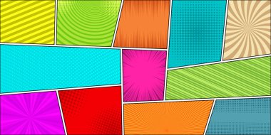 Çizgi roman yatay parlak arka plan