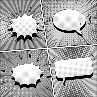 Çizgi roman gri şablonu