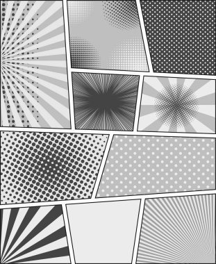 Çizgi roman tek renkli şablonu