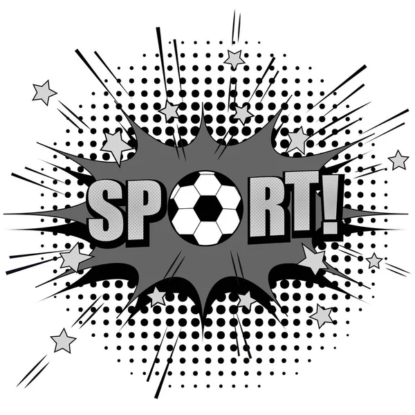 Bande dessinée concept de football monochrome — Image vectorielle