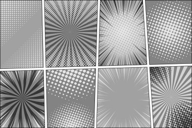 Çizgi roman sayfa tek renkli şablonu