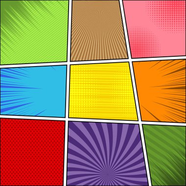 Çizgi roman renkli şablonu