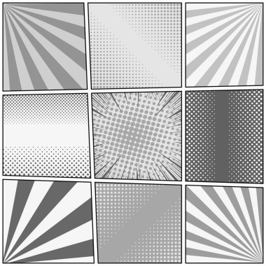 Çizgi roman tek renkli şablonu