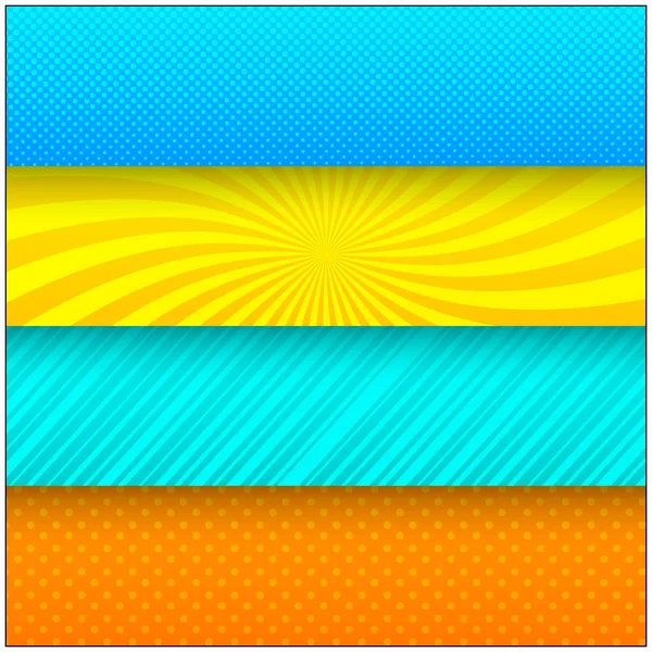 Banderas horizontales cómicas — Vector de stock