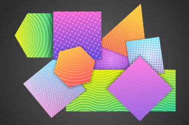 Renkli geometrik şekiller bileşimi