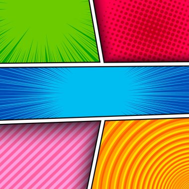 Komik renkli kompozisyon