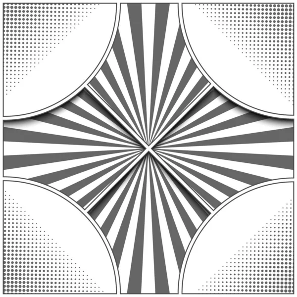 Composition de cadres monochromes comiques — Image vectorielle