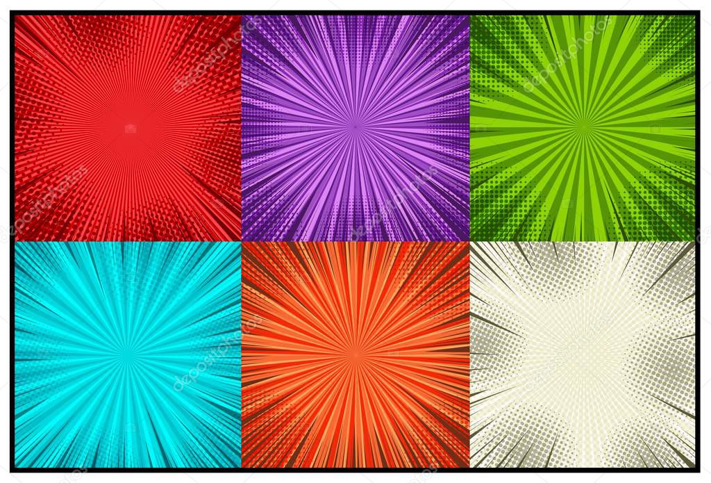 Comic colorful explosive backgrounds