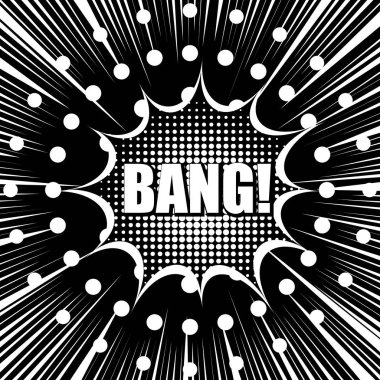 Komik monokrom patlayıcı şablon