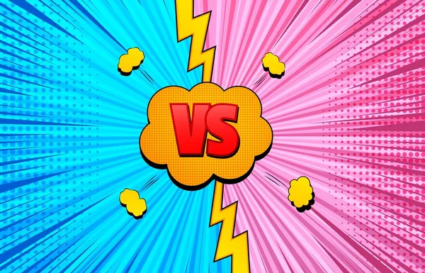 Comic explosivo versus concepto — Vector de stock